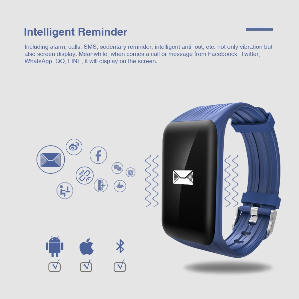 Смарт браслет Makibes HR2 Bluetooth 4 0 IP67 Водонепроницаемый Фитнес спортивный Непрерывный