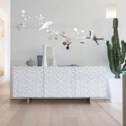 DIY с двумя птицами дерево 3D зеркало декоративная наклейка на стену домашний салон Декор спальни гостиной украшения стены искусства плакат R212