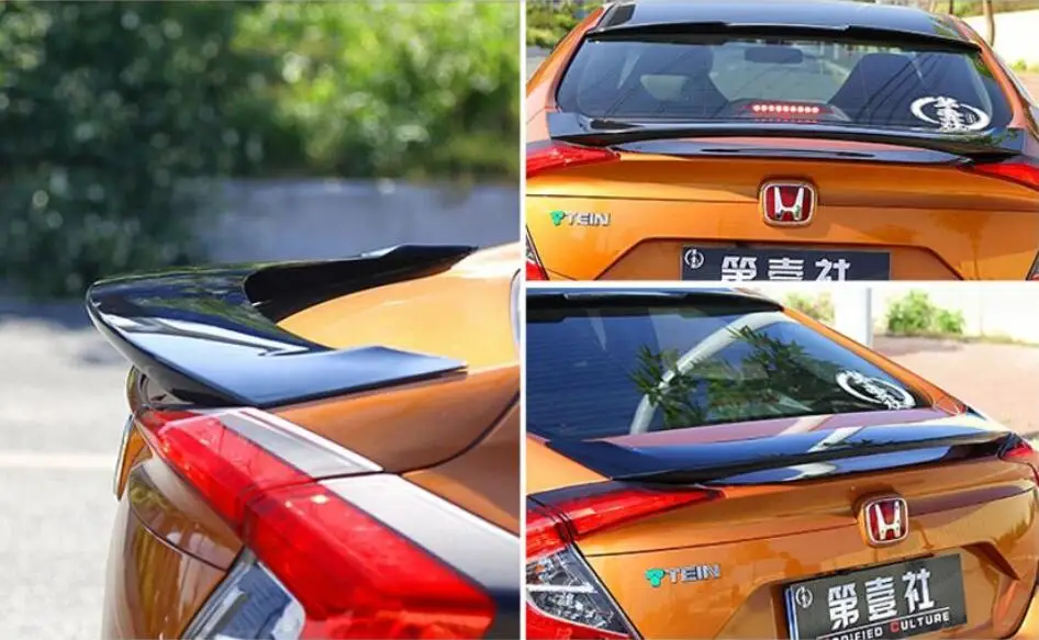 ABS Paint Car Rear Wing Trunk Lip Spoiler Fit For Honda Civic 2016 2017 2018 2019 BY EMS | Автомобили и мотоциклы