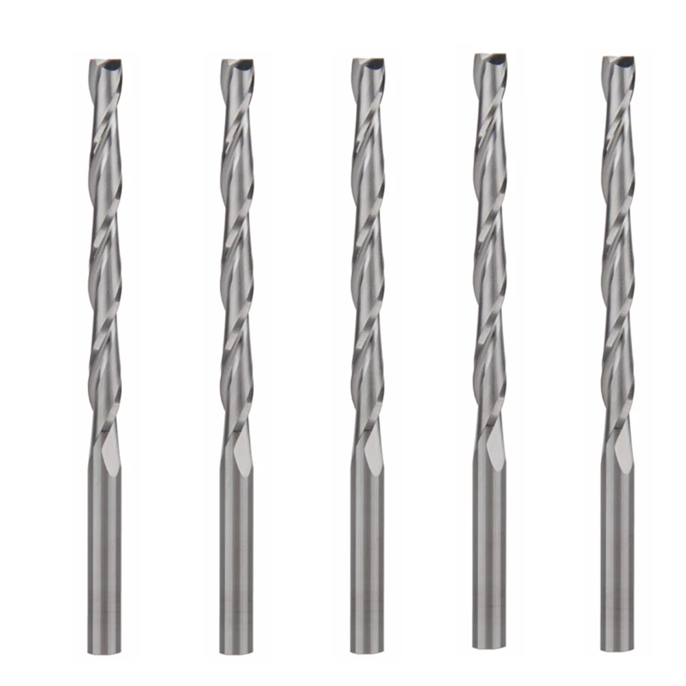 

5pcs 4X42mm Carbide CNC Router Bits Two Flutes Spiral End Mills Double Flutes Milling Cutter Spiral PVC Cutter
