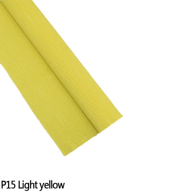 Light yellow 250*50 см бумага для рукоделия, материалы для рукоделия, рулон для упаковки цветов, оригами, рифленая бумага для украшения дома, вечерние - Цвет: Light yellow