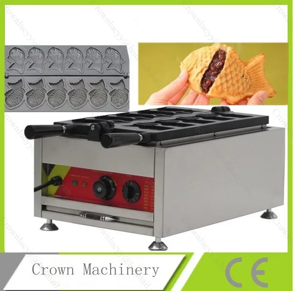 Антипригарная электрическая машина Taiyaki для торта рыбы Вафельницы 110 В 220 6 шт.