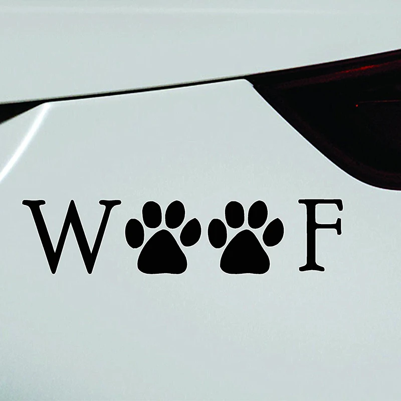 Woof наклейки с надписью Собачка веселая наклейка на автомобиль грузовик окно
