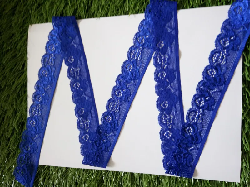 Оптовая продажа 10 ярдов качественная эластичная кружевная лента с вышивкой