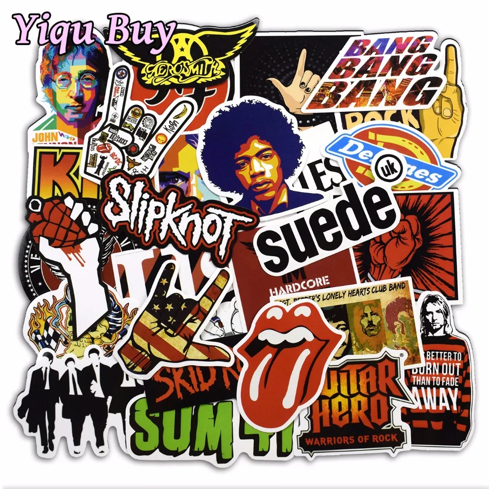 52 шт., ретро рок-группа, музыкальная наклейка s Green Day RHCP Dead Kennedys для ноутбука, багажа, скейтборда, гитары, ПВХ, водонепроницаемая наклейка