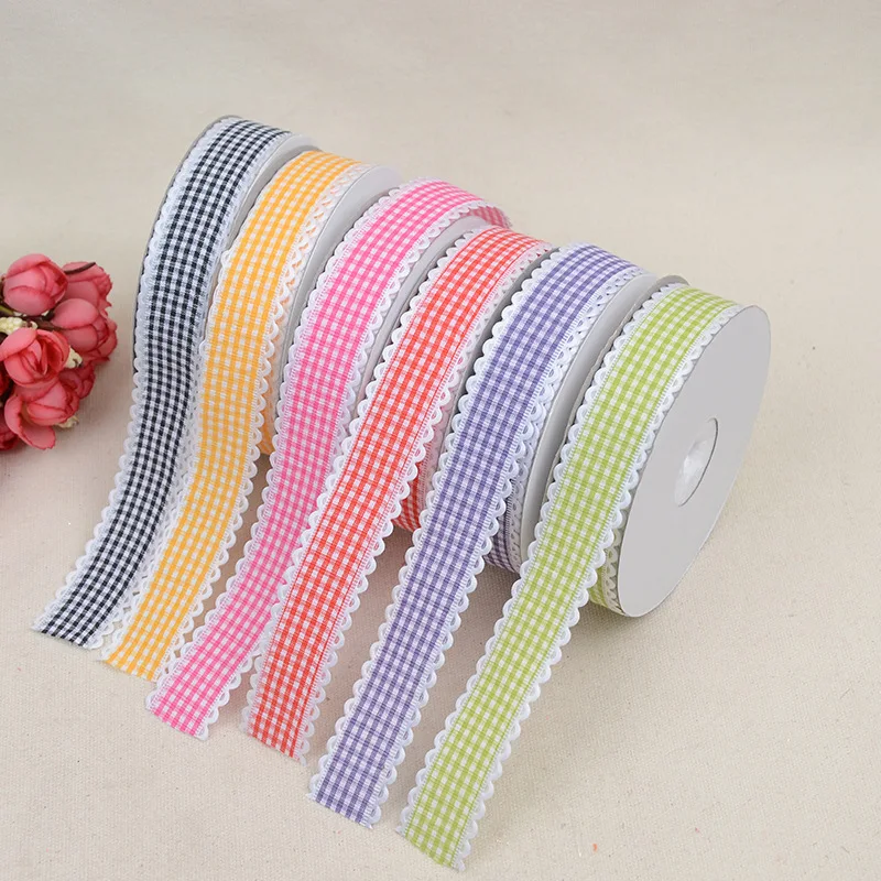 Grosgrain ленты печатных плед 1 "25 мм Высокое качество DIY свадебная одежда шитье и