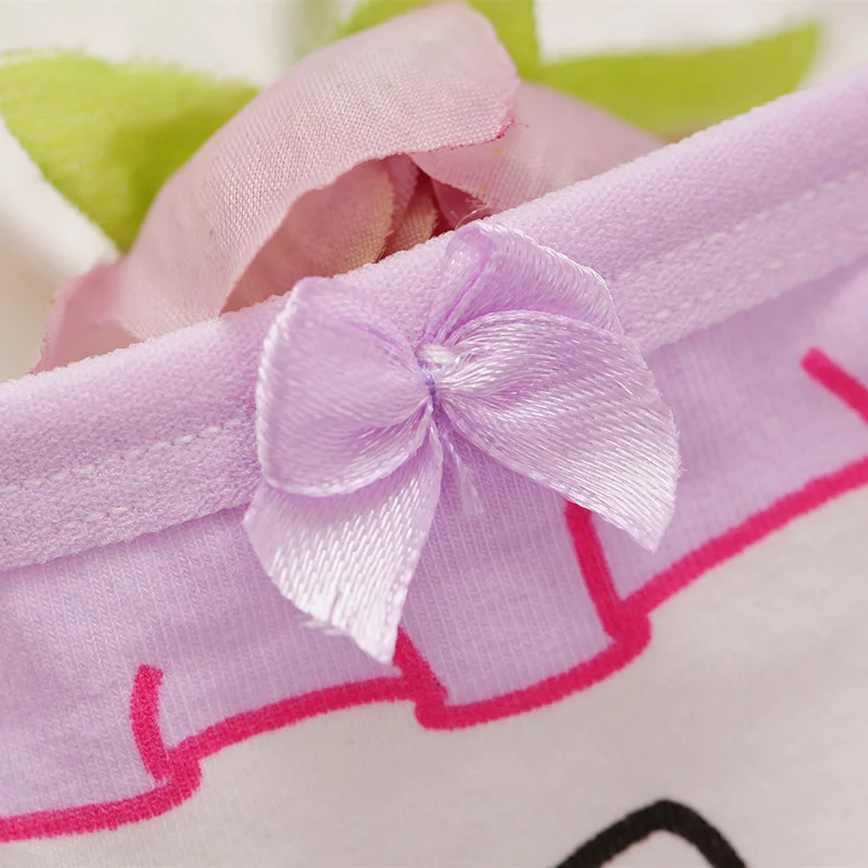 4 шт. модные хлопковые детские трусики для девочек кружевное нижнее белье милые с