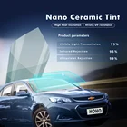 1,52x1 м 75% VLT нано-керамическая оконная пленка с высоким уровнем теплоотдачи, Тонировочная пленка на солнечной батарее, Тонировочная виниловая для автомобильного лобового стекла, заднего бокового окна