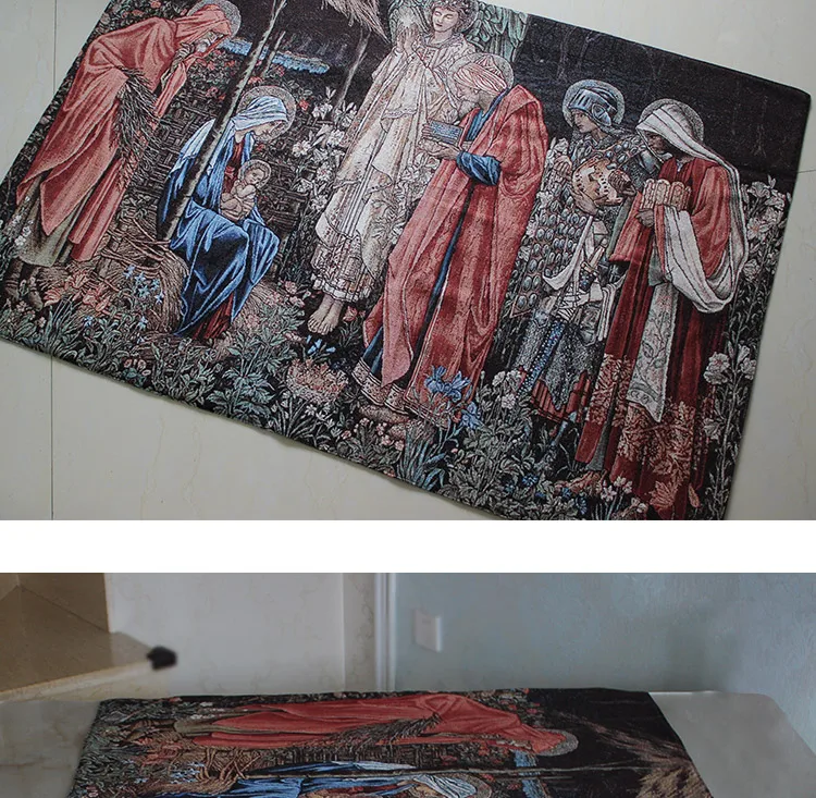 Хлопок Angle and God Them средневековый гобелен Добби Настенный декор одеяло для гостиной декоративная живопись