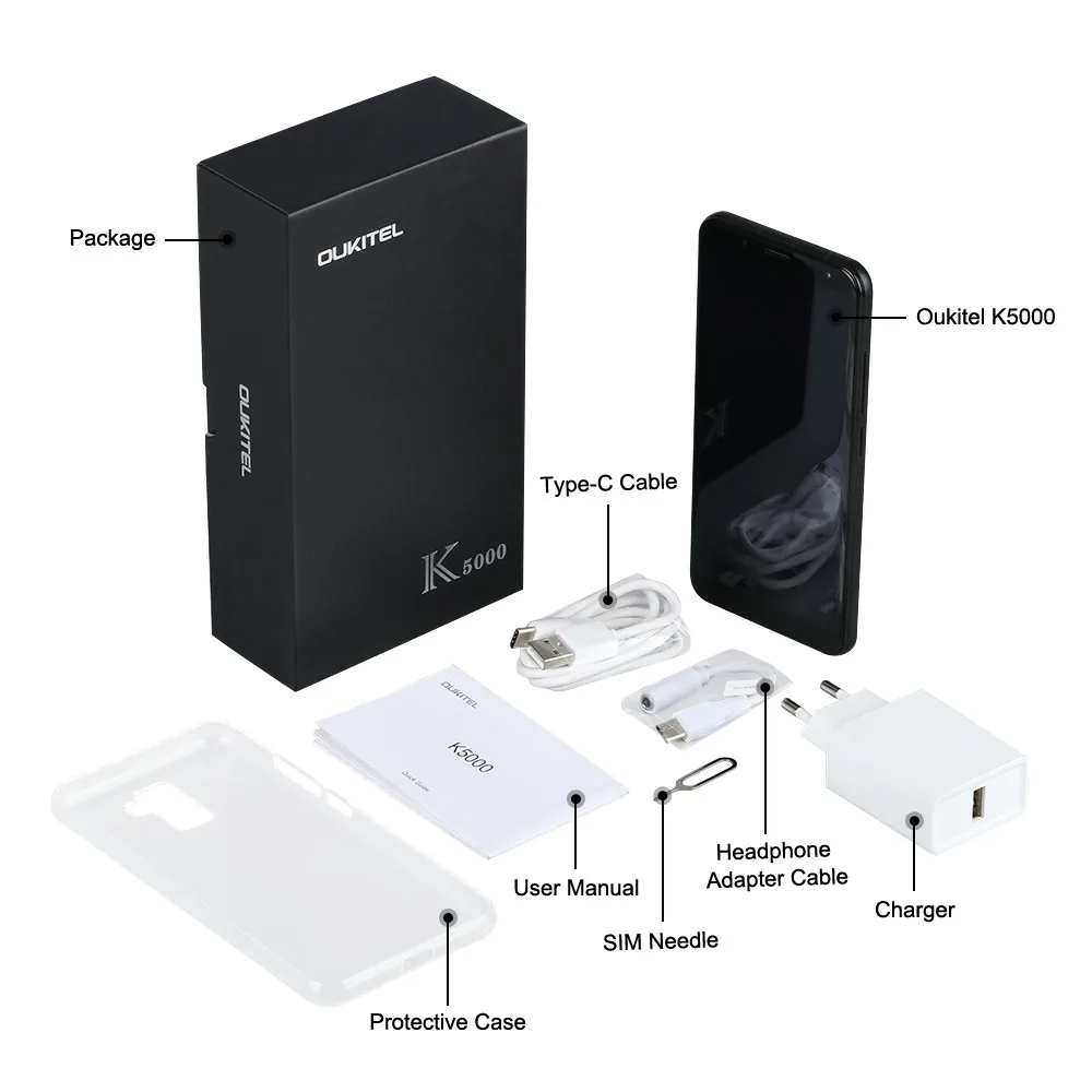 Oukitel K5000 5.7 &quotHD 18:9 Бесконечность Дисплей 4 г Оперативная память 64 Встроенная