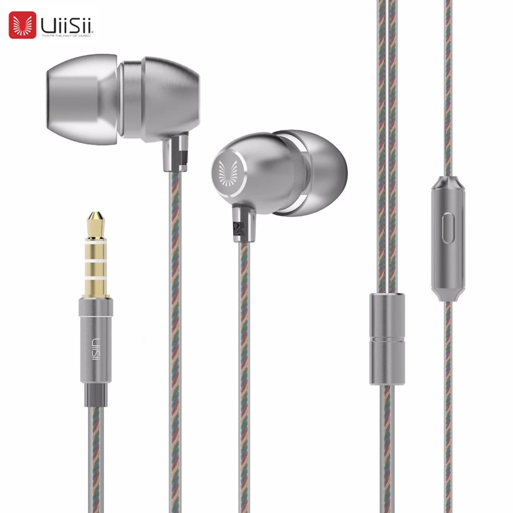 Uiisii hm7 вкладыши из металла Наушники с микрофоном стерео Бас 3.5 мм Jack Встроенный