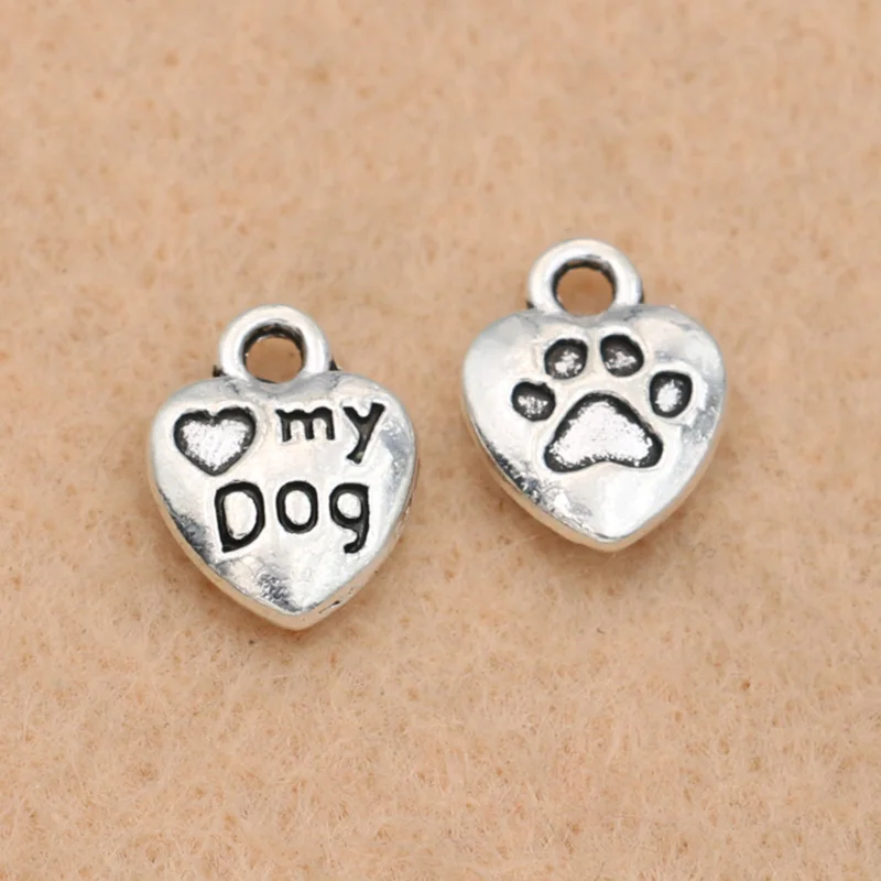 

10 шт. античное серебряное покрытие Love My Dogs, аксессуары для изготовления ювелирных изделий своими руками, 13x10 мм