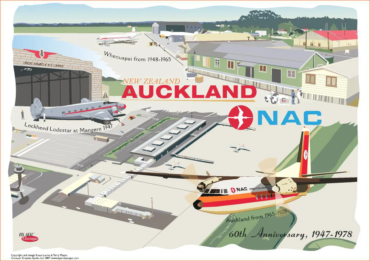 New Zealand NZ NAC Auckland Air Travel Classic Wall Sticker Canvas Paintings Decorative Vintage Poster Home Bar Decor Gift | Дом и сад