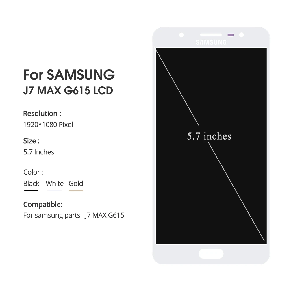 Тест G615F J7 Max ЖК-дисплей для samsung Galaxy J7 Max G615 ЖК-дисплей с кодирующий преобразователь сенсорного экрана в сборе