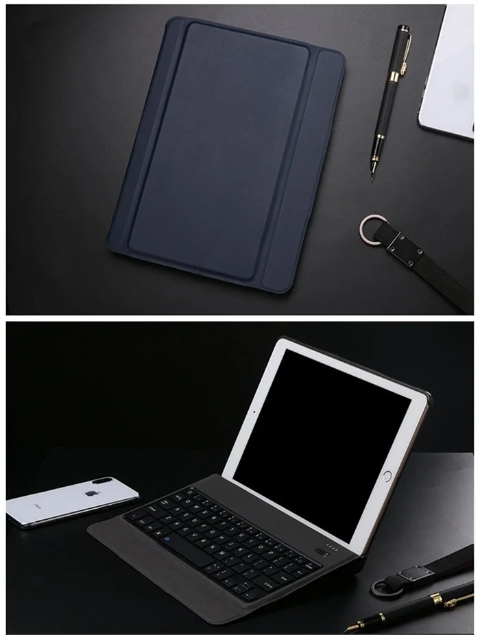 Blue Чехол для iPad / 9,7 Съемная клавиатура W держатель карандаша кожаный чехол для iPad 9,7 планшет клавиатура klavye A1893 A1954 - Цвет: Blue
