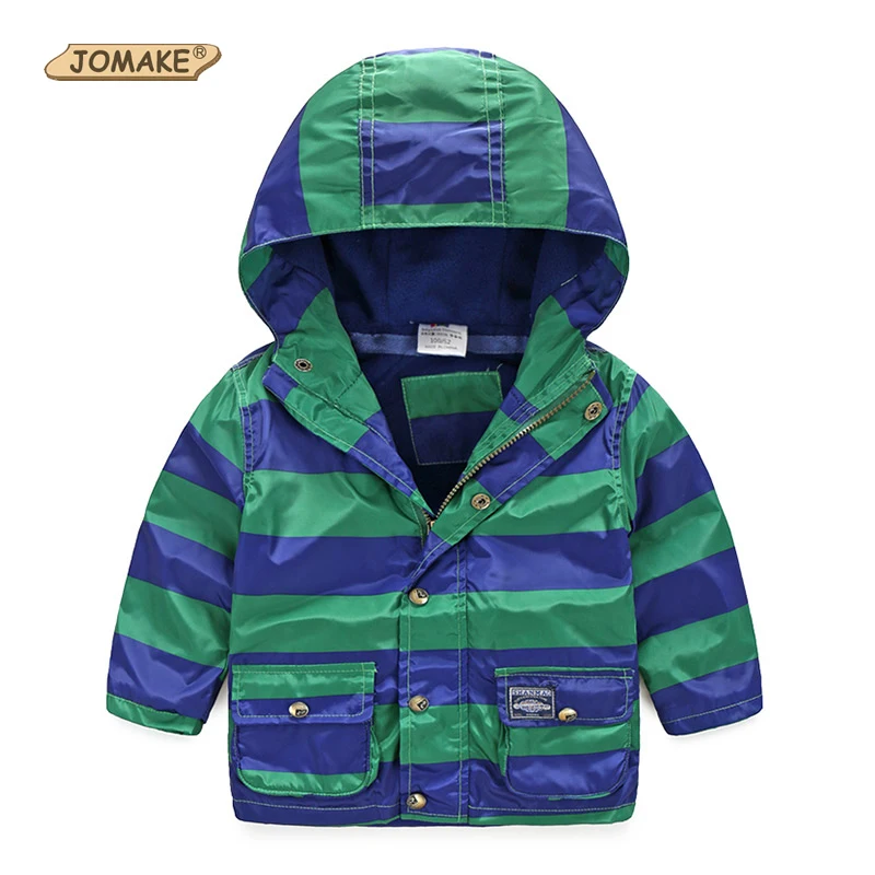 Осень 2017 г. детская ветровка Обувь для мальчиков полосатый верхняя одежда От 2 до