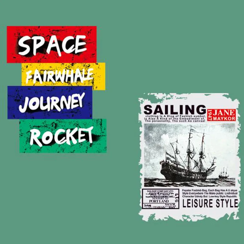 5 шт. винтажные парусники большая цветная полоса с буквами железные полосатые