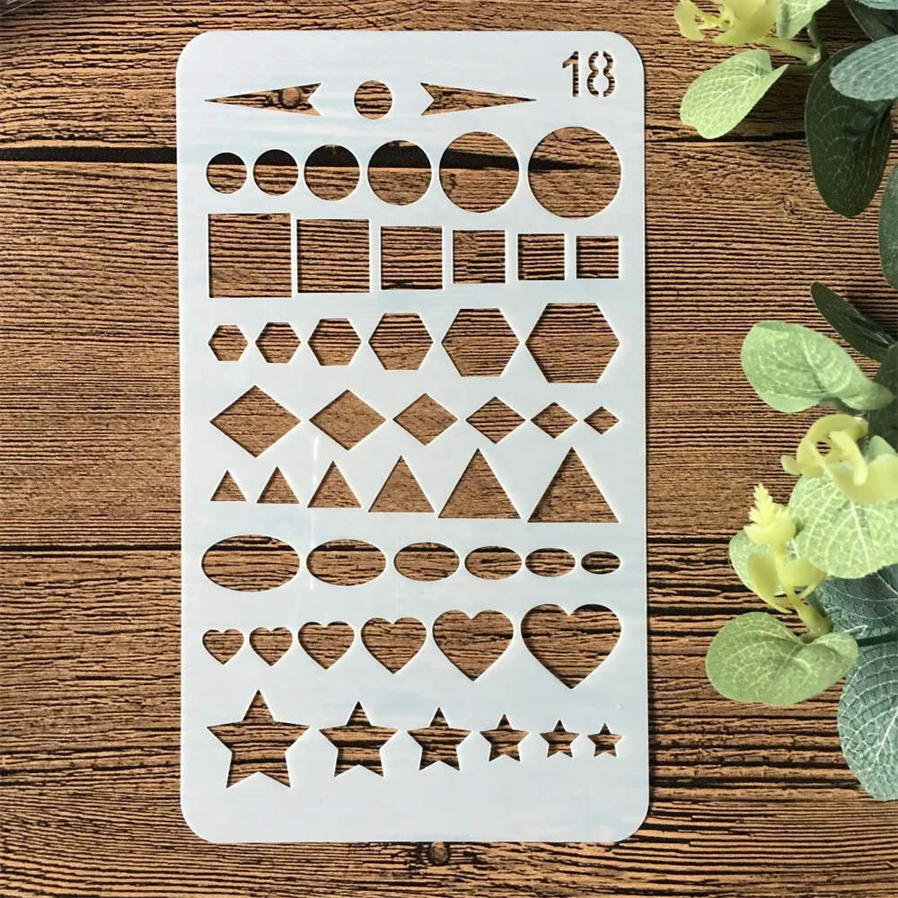 1 шт. A6 Геометрия флаг 18 DIY ремесло трафареты настенная живопись штампованная для