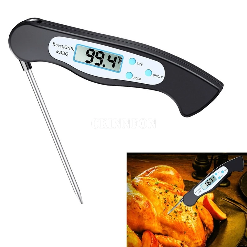 

100Pcs/Lot Instant Read Digital Food Thermometer With Magnet Collapsible Probe BBQ Grill Kitchen Tool High Quality (TP180)