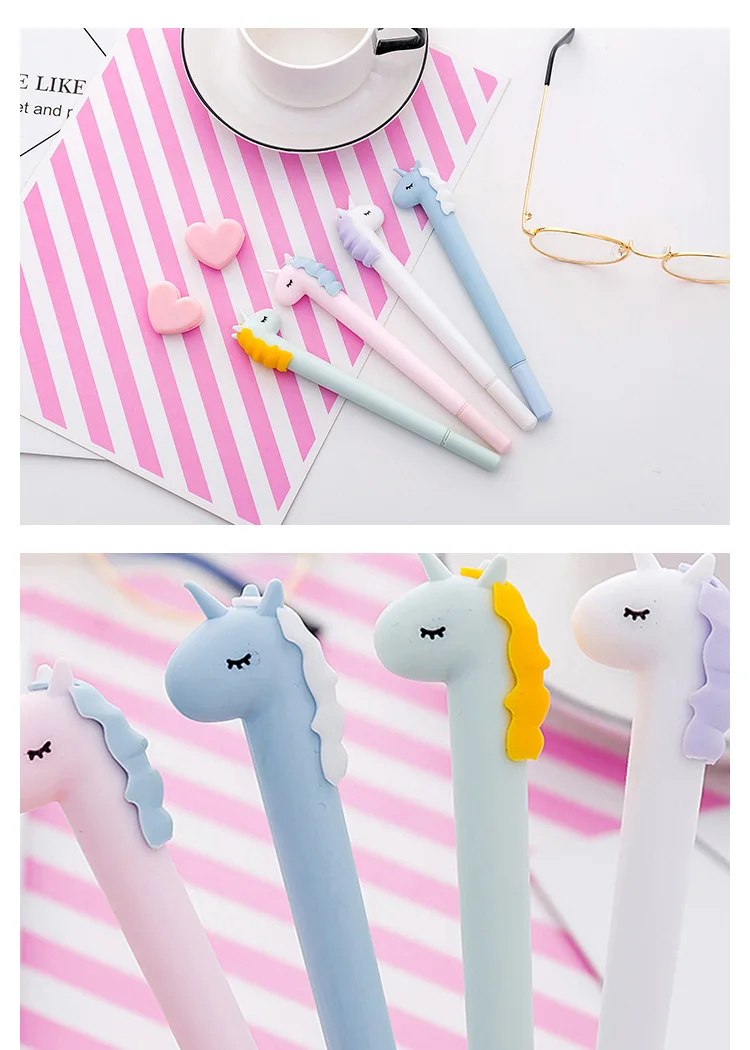 4 шт. Kawaii Милая Новинка Единорог гелевая ручка милые животные девушка подарок Kawai школьные офисные принадлежности канцелярские товары Аксессуары вещь