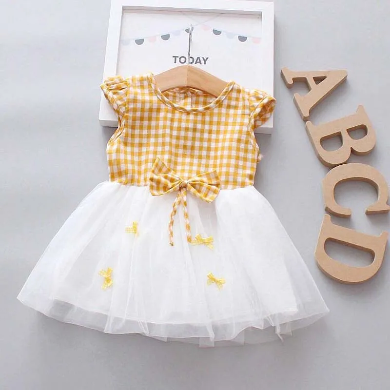 2019 Summer Tutu Baby Girl Dress Plaid Princess Dresses for Clothes Wedding Bow Party Girls | Детская одежда и обувь