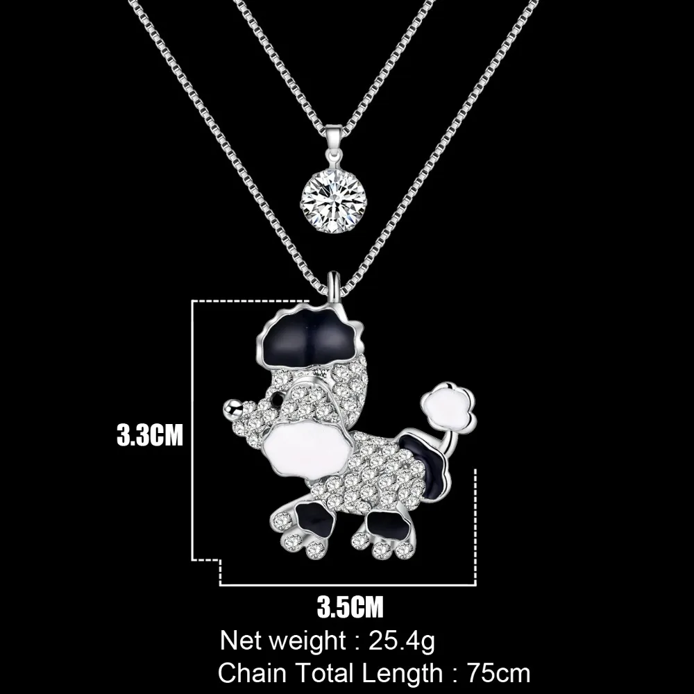 Bonsny эффектные ожерелья для щенка пуделя собаки подвески горный хрусталь длинная