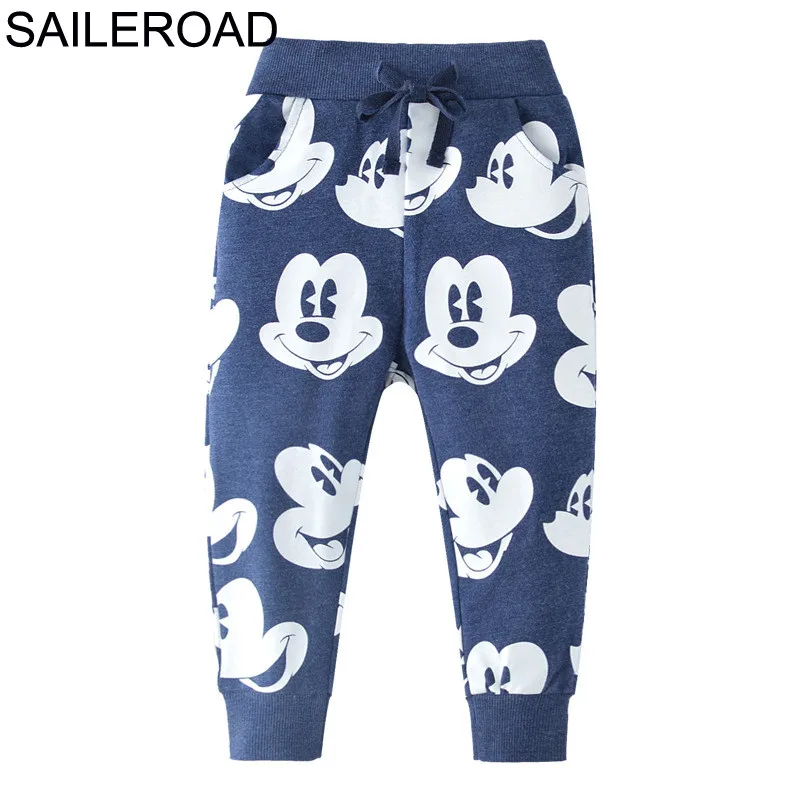 SAILEROAD 2 7Years Мальчики Спортивные Брюки для Хлопка Дети Повседневные Мультфильм
