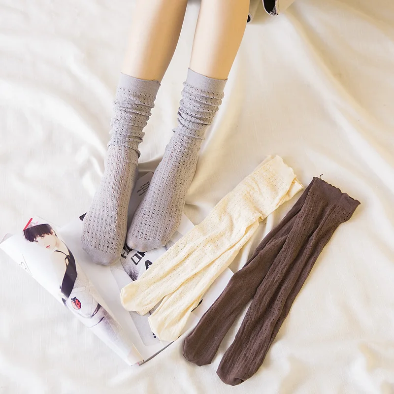 Fashion Korean Creative Socks Women Cotton Thin Heap Heap Solid Color Socks for Women Meias Gift Cut Fuzzy Socks Plus Size