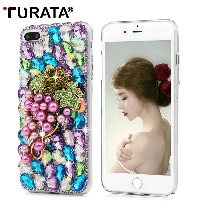 TURATA Bling Diamond чехол для iPhone X 8 7 6 S Plus кристалл жесткий Пластик защитный 3D горный