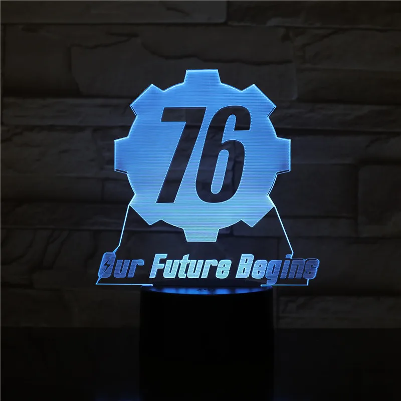 Fallout 76 наше будущее начинается USB светодиодный 3d-ночник мальчиков детей детские подарки декоративные огни Игра настольная лампа