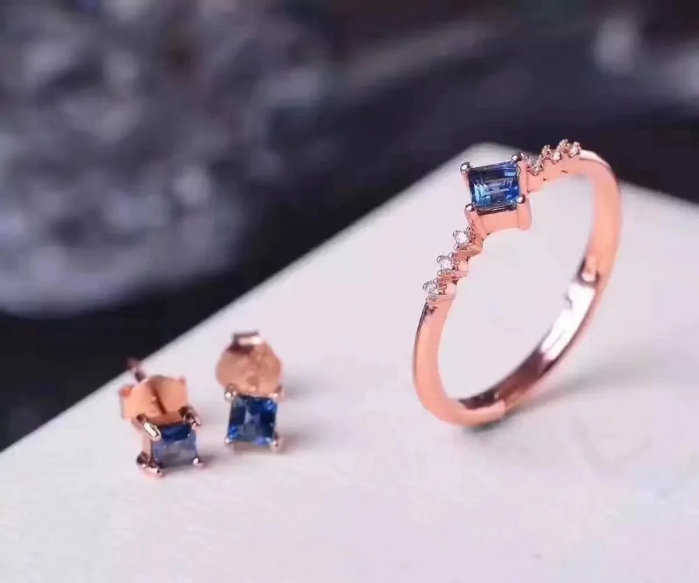 Верность естественно 5A 3 мм сапфир s925 серебро изысканный fine jewelry наборы для женщин