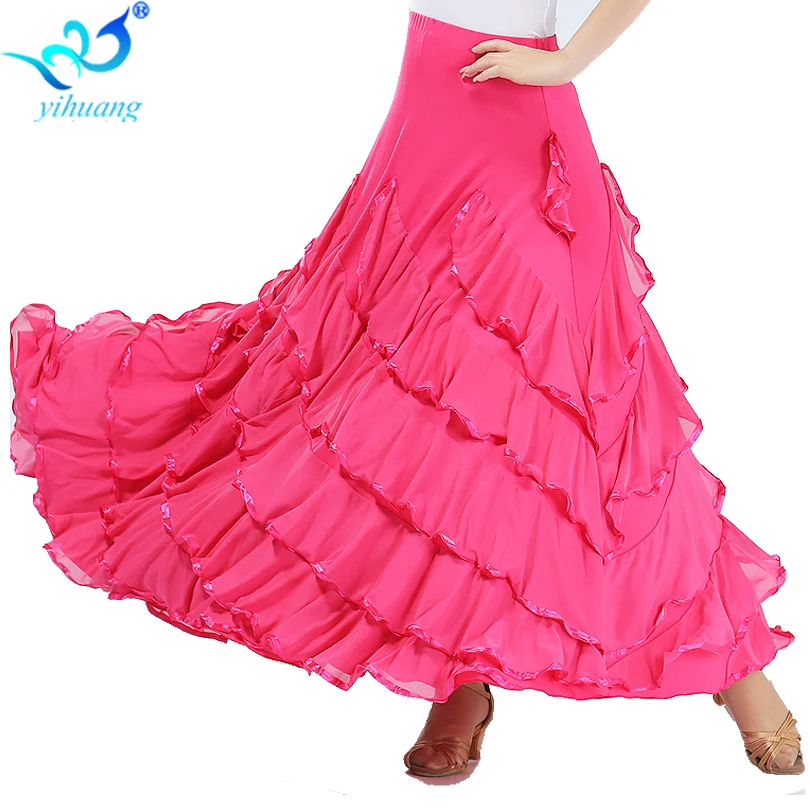 Женская длинная юбка для бальных танцев|ballroom dance dress|flamenco skirtdance ballroom dress |