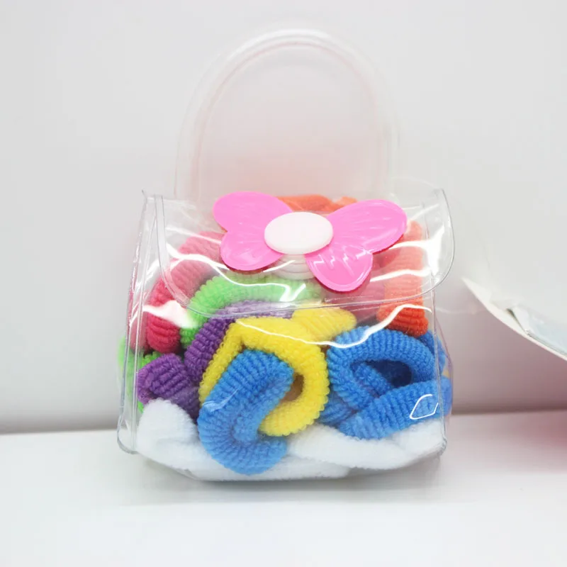 40 pieces Candy color towel ring elastic hair bands solid mini one-off rubber headwear for girls accessories | Детская одежда и