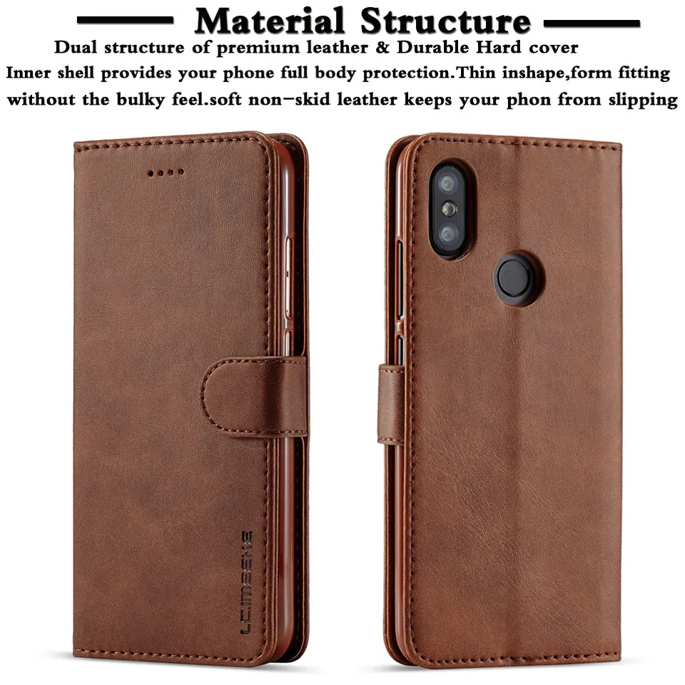 Luxury Cover Leather Coque For funda Xiao mi A2 Case Wallet TPU Phone Flip lite | Мобильные телефоны и аксессуары
