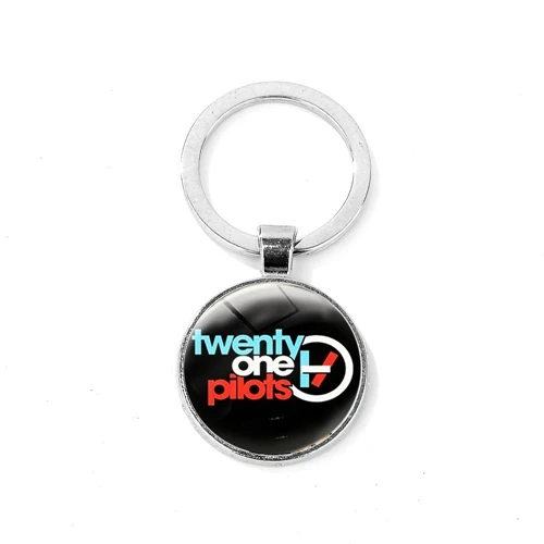 Style 7 SONGDA Pop Rock Band Twenty One Pilots брелок модный символ стеклянный купол мотоциклетный автомобильный брелок круглая форма брелоки для фанатов - Цвет: Style 7
