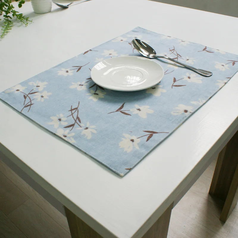 Хлопковые коврики и подушечки в Корейском стиле Япония 32x45 см 4 шт./компл. синие