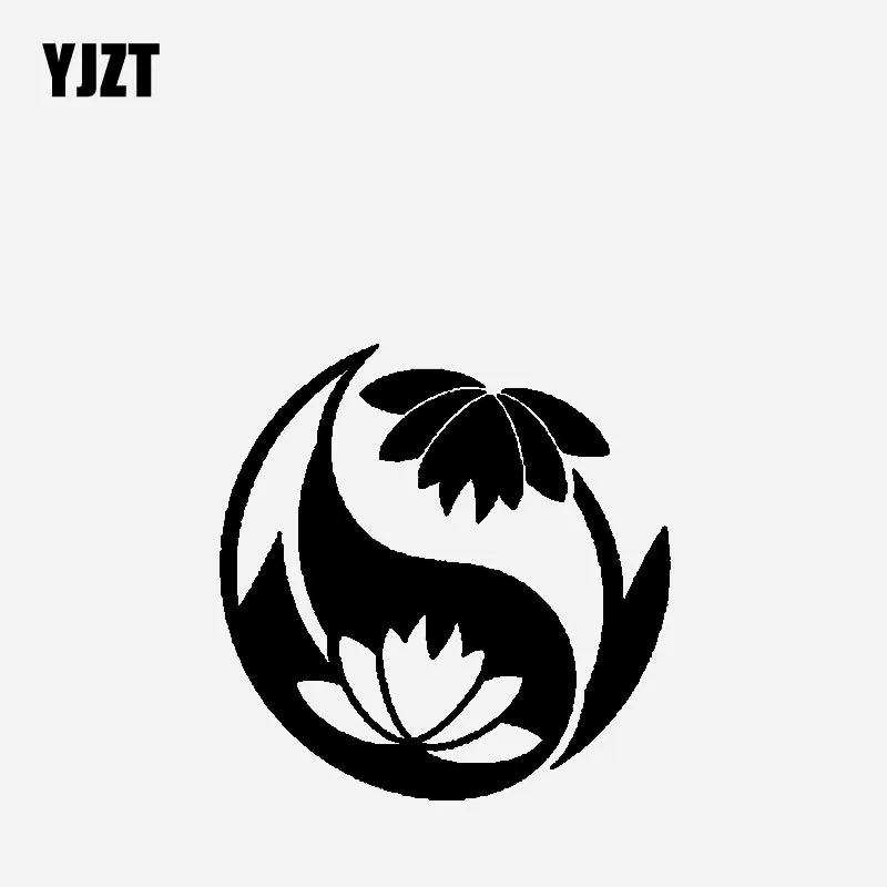 

YJZT 14,9 см * 15 см Лотос Креативный дизайн и фотография виниловая наклейка черный/серебряный цвет