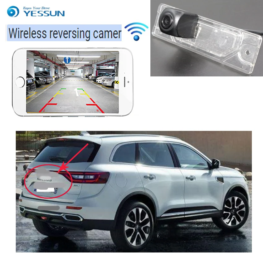 Беспроводная камера заднего вида YESSUN для Renault koleos I 2016 CCD с ночным видением