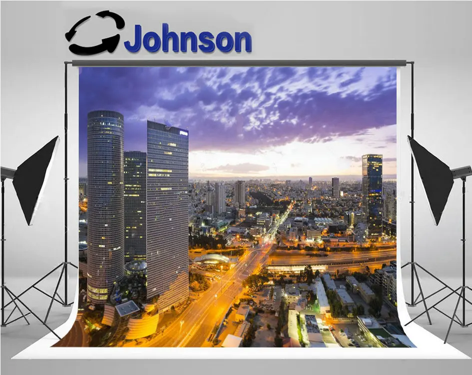 

Israel Tel Aviv City Skyline backdrop High quality Computer print wall photo studio background