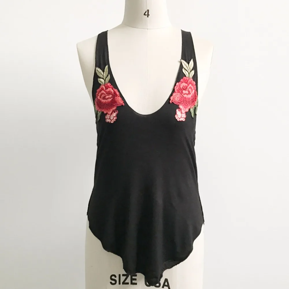 Новые пикантные летние Для женщин Женская Цветочная вышивка бюстье топы из