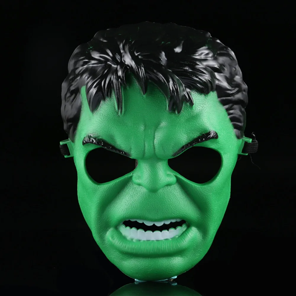Hulk Светодиодный светильник Вечерние Маски Костюм Железный человек/Халк/Американский капитан шлем из фильма маски вечеринка Хэллоуин Детские игрушки дропшиппинг - Цвет: Hulk