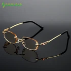 Очки для чтения SOOLALA Стразы с защитой от синего света, женские очки для чтения без оправы с алмазной резкой, мужские очки для дальнозоркости с золотым ридером