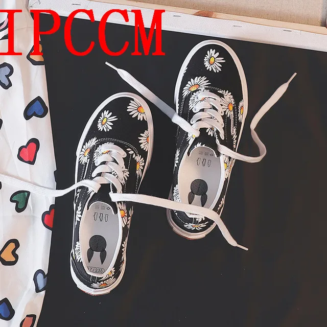 Женская парусиновая обувь на низком ремешке Little Daisy черная классическая Уличная