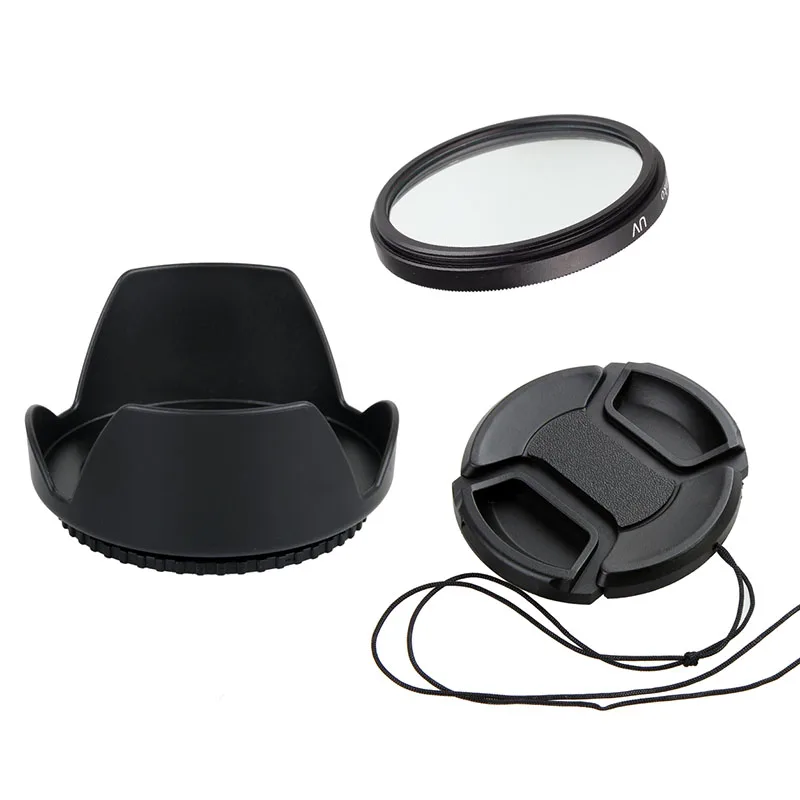 Аксессуары для объектива камеры 3 в 1 Бленда Объектива 52 мм + крышка УФ фильтр Nikon