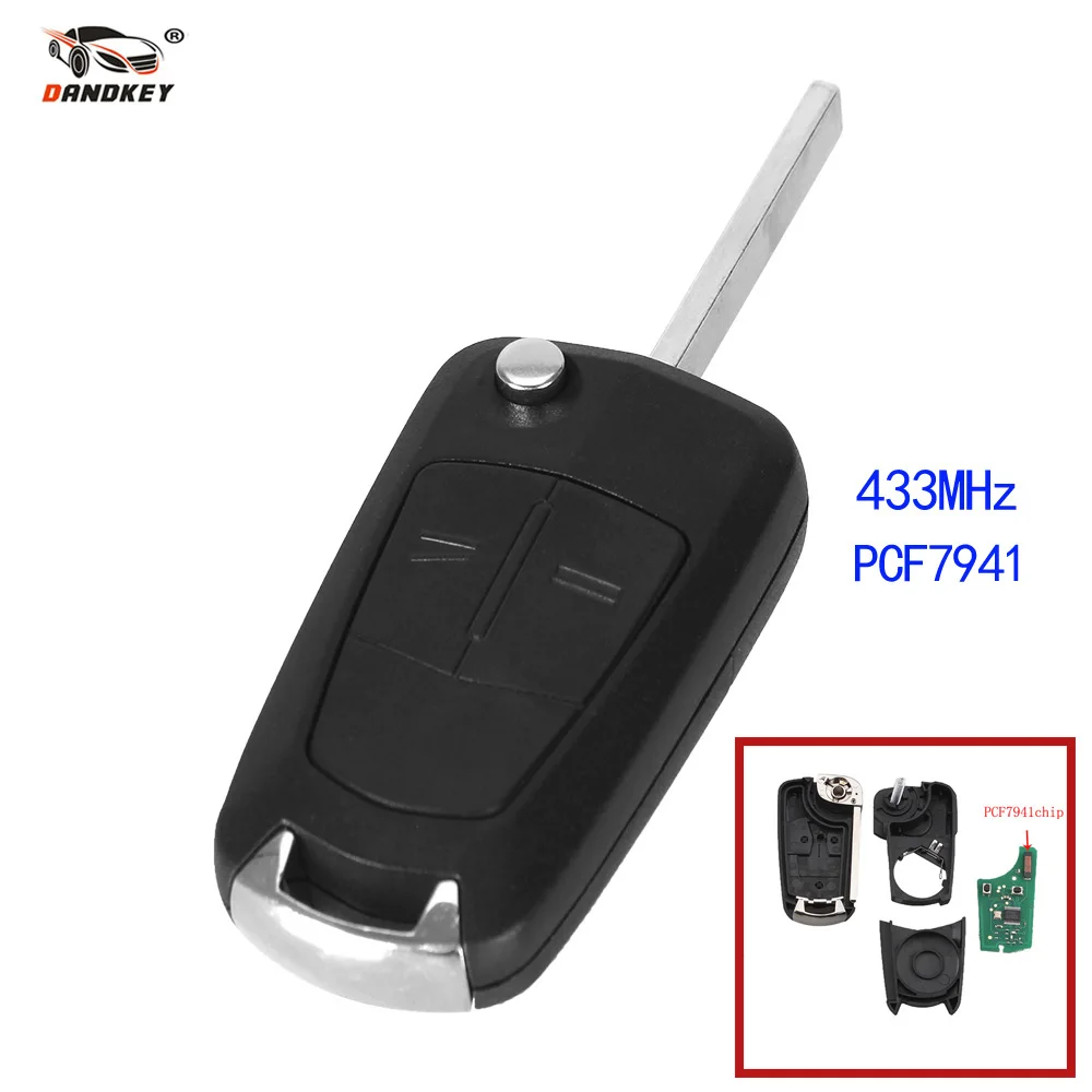 Dandkey Автомобильный Дистанционный ключ 2 кнопки для Opel/Vauxhall Antara 2011 2014 Fob 433 МГц