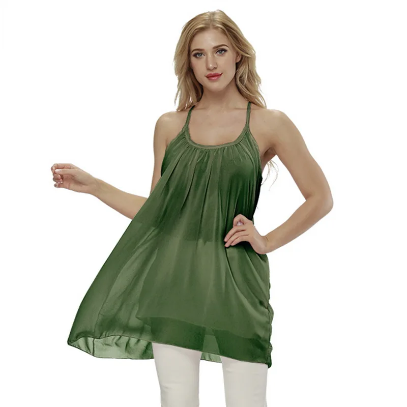 2018 Сексуальное Женское пляжное платье с лямкой на шее без рукавов белое