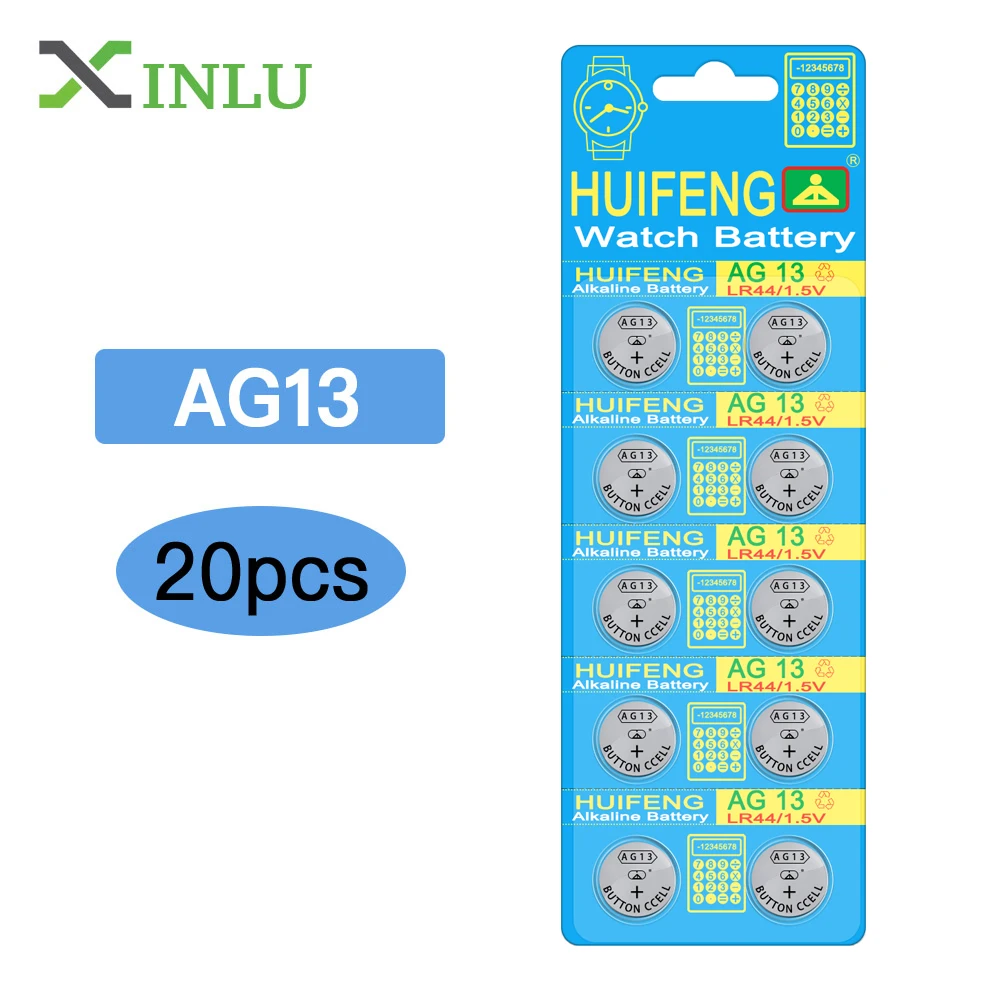 

20pcs AG13 LR44 Battery SR44SW SP76 357A L1154 RW82 RW42 Battery 1.5V Button Cell Coin Batteries for Watch Toy Car AG13 Battery