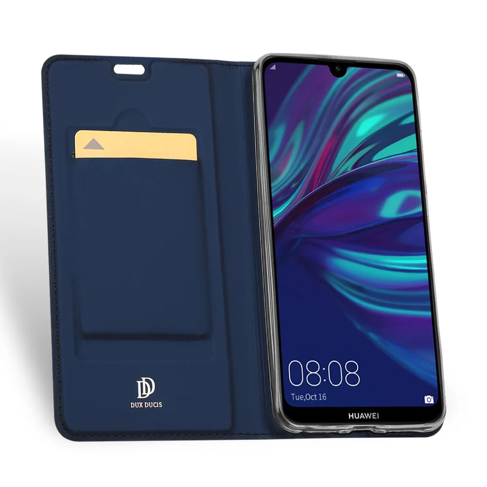 Кожаный чехол для Huawei Y7 2019 роскошный флип 6 26 дюйма телефона Prime чехлы