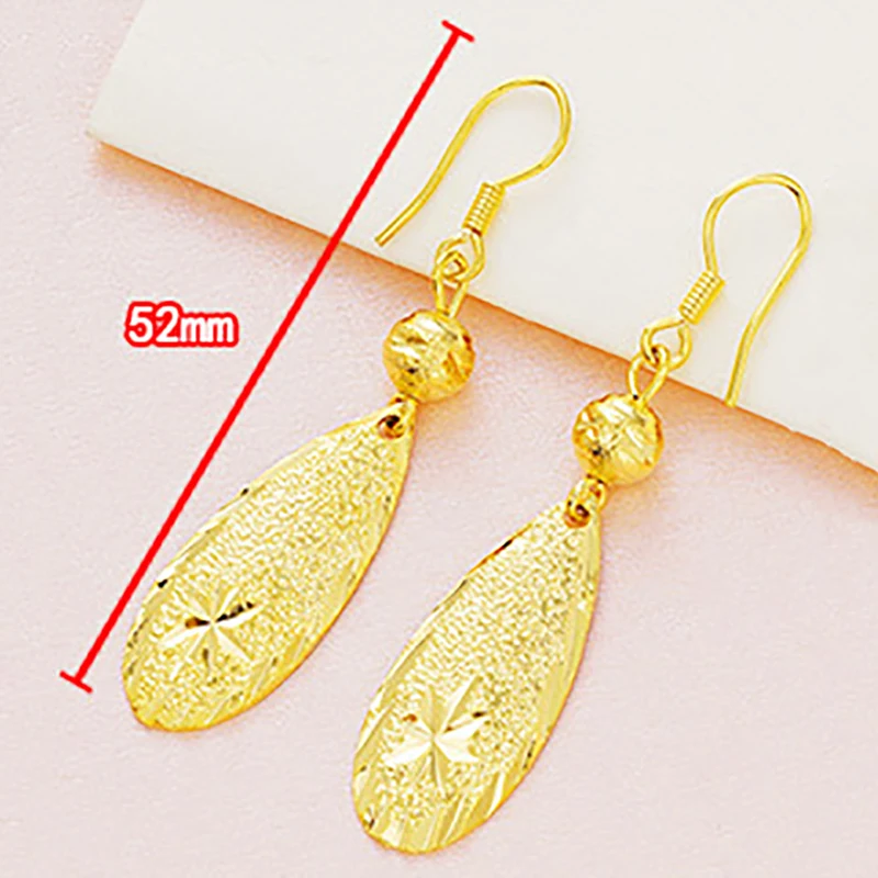 Fashion Long Tassel Real 24K Pendant Dangle Earrings for Women New Gold Drop Jewelry Statement | Украшения и аксессуары