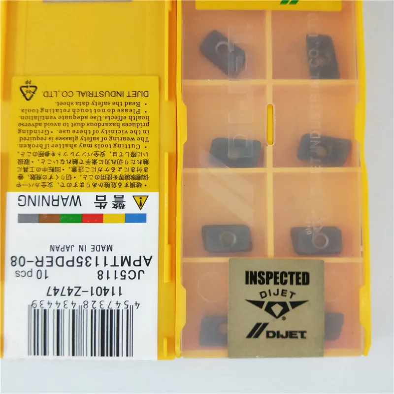APMT1135PDER-08 JC5118/JC8015 100% DIJET оригинальная карбидная вставка лучшего качества 10 шт./лот